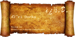 Őri Dorka névjegykártya